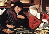 Marinus Van Reymerswaele Canvas Paintings - The Banker and His Wife